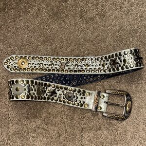 Unique Vintage Studded Silver and Gold Belt